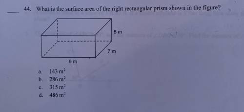 What is the surface area of the right rectangular prism shown?