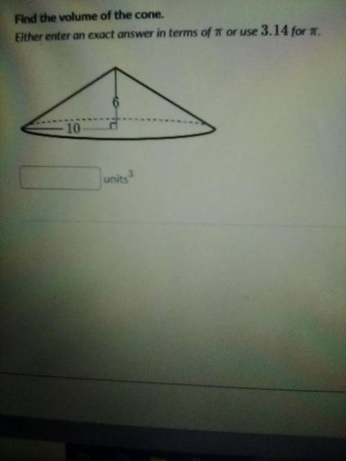 Find the volume of the cone.