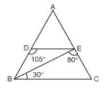 ABC is a triangle in which DE ∥BC. Find ∠A