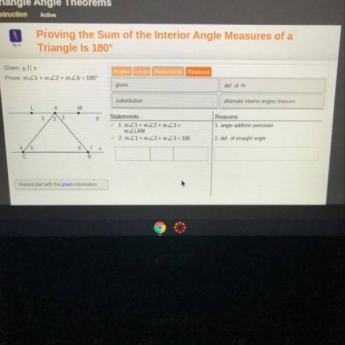 Proving the sum of the Interior Angle Measures of a Triangle is 180