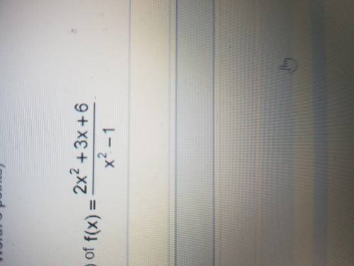 Find the vertical asymptote of f(x)=2x^2+3x+6/x^2-1 I'm having trouble with this one, seems simple
