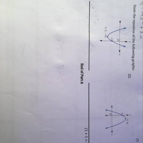 State the equation of the following graphs.
Someone please help ASAP