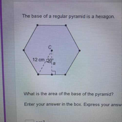 The base of a regular pyramid is a hexagon.