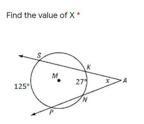 Find the value of x? please help
