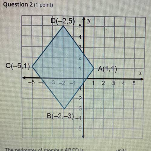 What is the perimeter of rhombus ABCD ?
