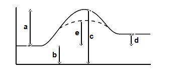 Use the potential energy diagram shown to answer the following: Which letter shows the activation e