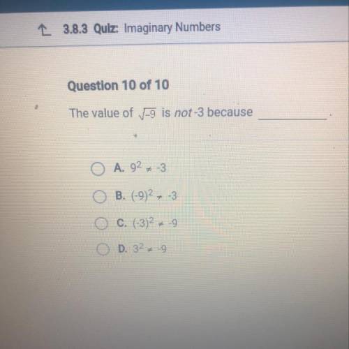 The value of /-9 is not -3 because_____