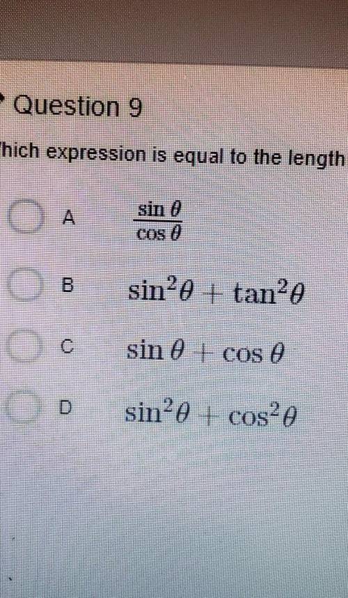 PLEASE ANSWER! Which expression is equal to the length of the hypotenuse of a right triangle, forme