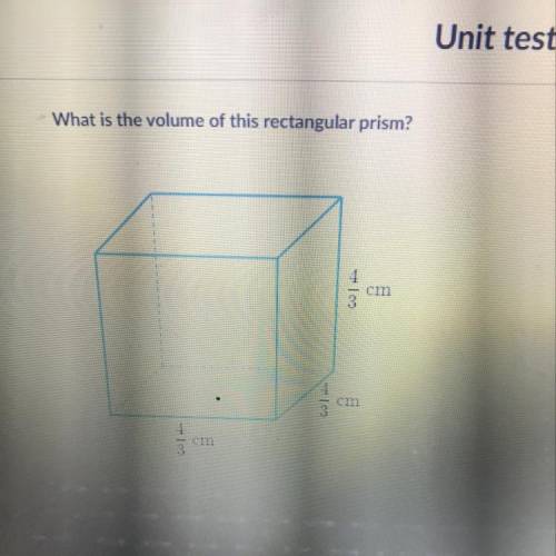 What is the volume of this rectangular prism?
4/3
4/3
4/3