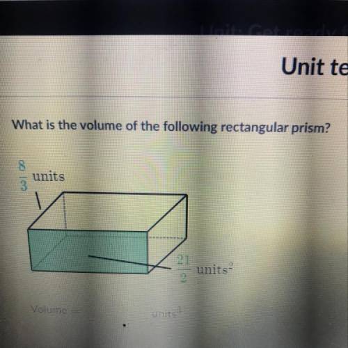 What is the volume of the following rectangular prism?
21/2 units 
8/3 units