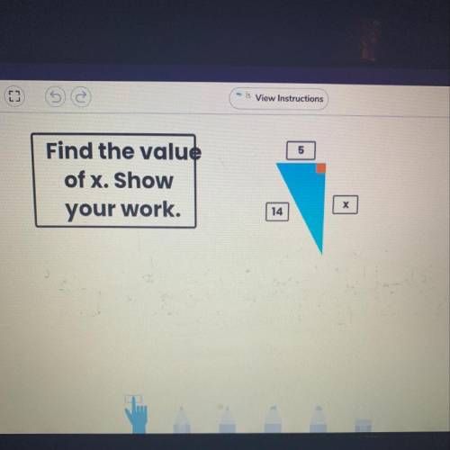 Find the value of x show your work