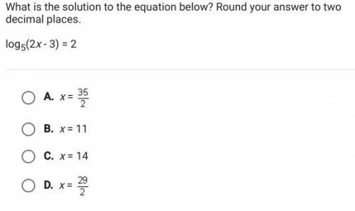 What is the solution to the equation below log5(2x-3)=2