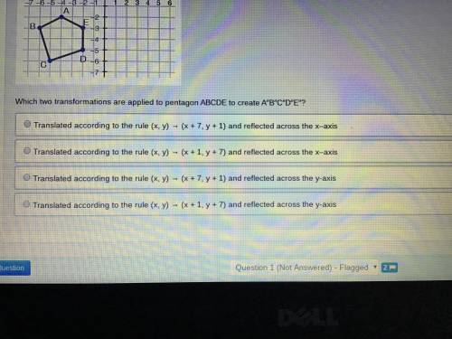 Pentagon ABCDE and pentagon A”B”C”D”E” are shown on the coordinate plane below. Which two transform