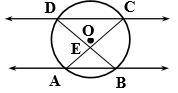 Given: AB ∥ DC , m CB =62°, m∠DAB=104° Find: m∠DEA, m∠ADB

 m∠DEA = _________, m∠ADB =_____
