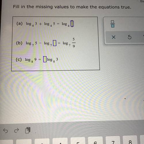 Fill in the missing values to make the equations true .