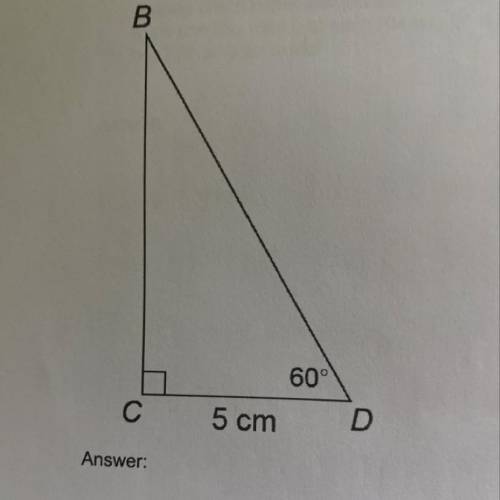 What is the area of triangle BCD to the nearest tenth of a square centimeter? Use special right tri