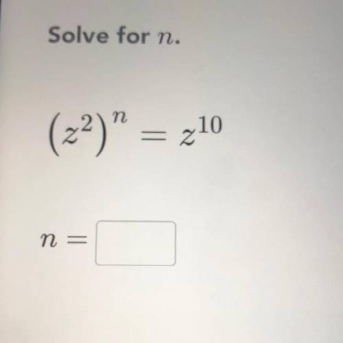What is the answer that = n?