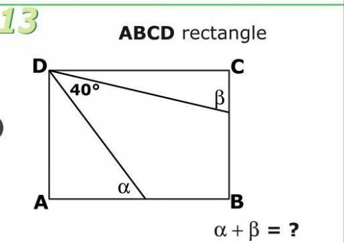 ABCD RECTANGLE α + β = ?