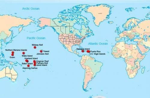 Most U.S. territories and protectorates are located in A. North Africa B. the Pacific Ocean C. Nort