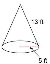 Find the surface area. Leave your answers in terms of π. A. 32.5π ft² B. 105π ft² C. 90π ft² D. 65π
