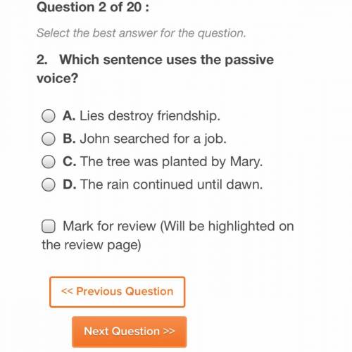 Which sentence uses the passive voice￼