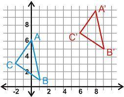 how would you describe the translation of triangle ABC? (x - 8, y - 4) (x - 4, y - 8) (x + 8, y + 4