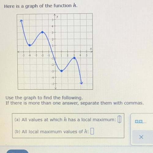 Here is graph of the function h,

Use the graph to find the following,
Is there is more than one a