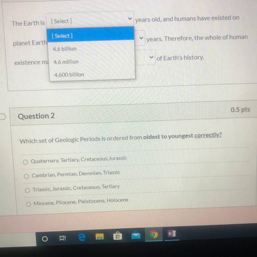 Help with 1 and 2 (earth and science)