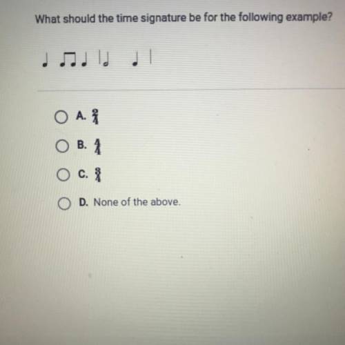 Please help 
What should the time signature be for the following example?