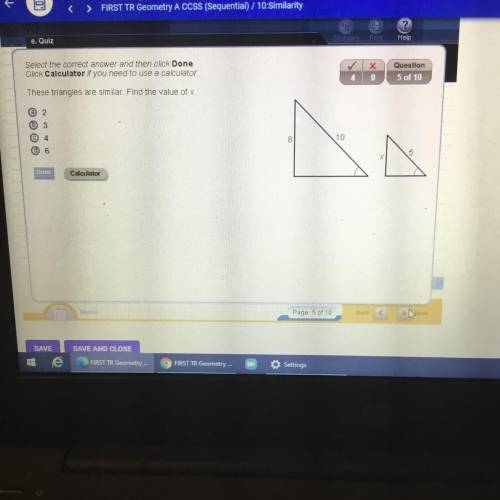 These triangles are similar Find the value of x
