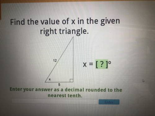 What is the value of X in the given triangle?