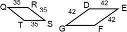 Quadrilateral QRST is similar to quadrilateral EDGF. What's the scale factor from EDGF to QRST

A)