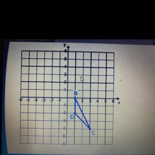 PLZ HELP!!! 30 Points

If triangle BCD rotated over the Y-axis from point￼ (0,0) what would be the