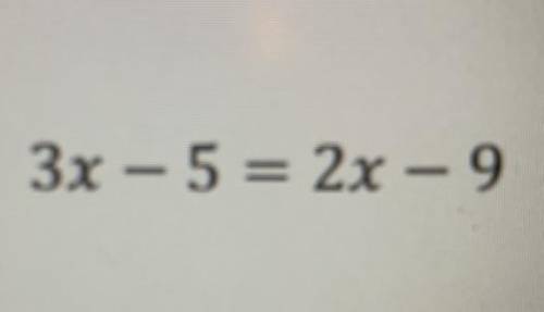 Solve the equation for x (if possible please show work)
