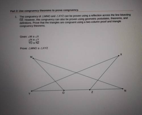 Part 2: Use congruency theorems to prove congruency