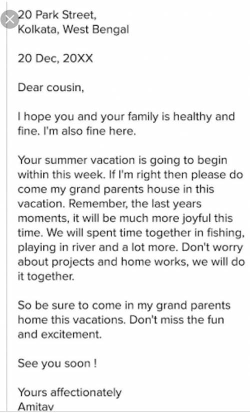 Write a letter to your friend about your vacation at a lake house