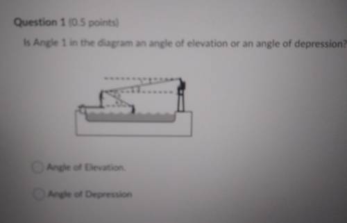 Is angle 1 in the diagram of an angle of elevation or an angle of depression?