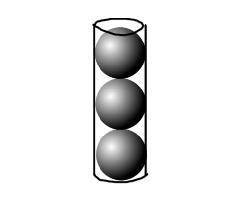 Three sphere of radius 4cm each fit inside a tube calculate the percentage of the tube.