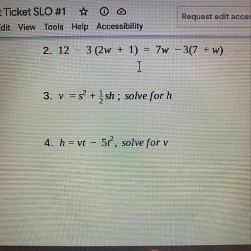 V = s^2 + 1/2sh ; solve for h
please provide answer & clear explanation