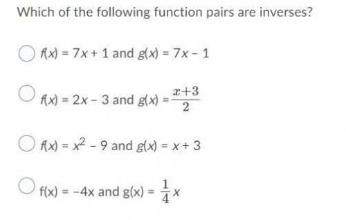 6. Which of the following function pairs are inverses?