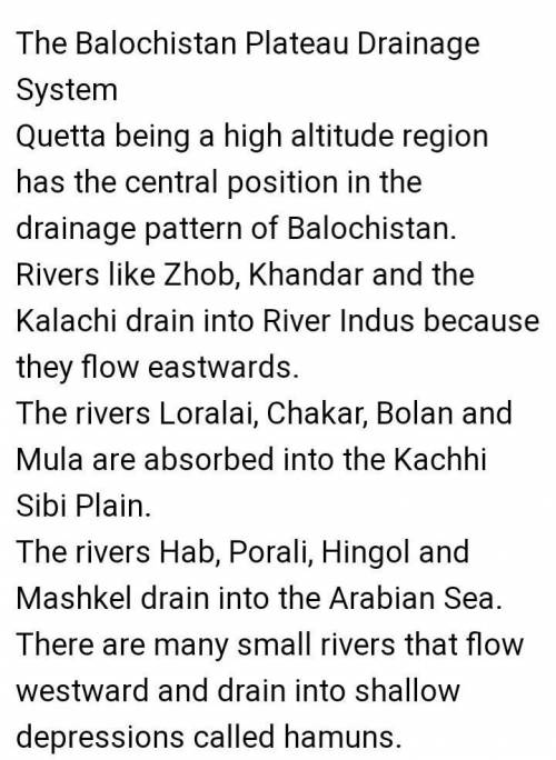 Describe and account for the differences between the drainage pattern of the Indus System and

that