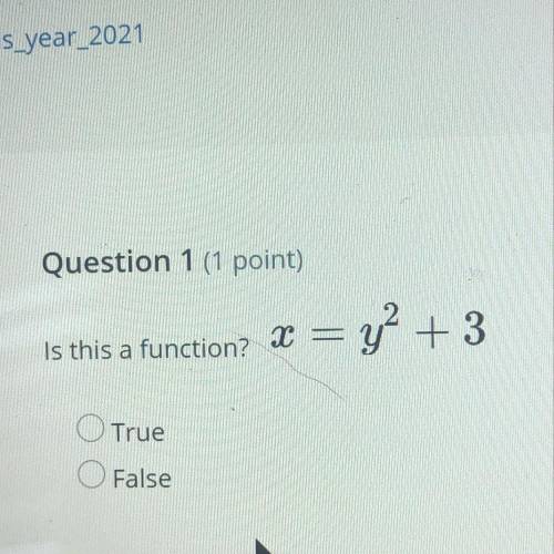 Is x=y2 +3 a function