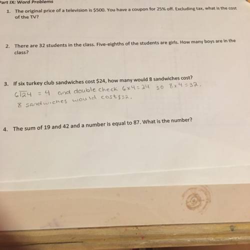 Can someone help me with these word problems?