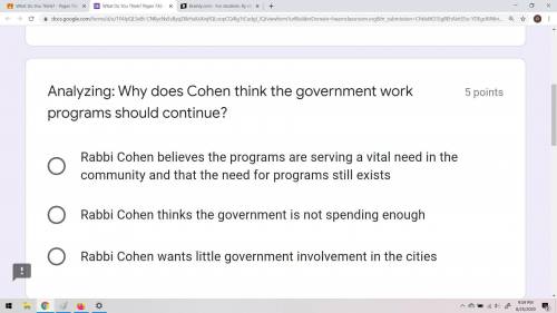 Why does Cohen think the government work programs should continue?