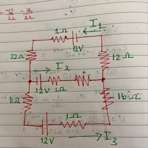 Find I1 I2 and I3, Kirchoff’s Law
