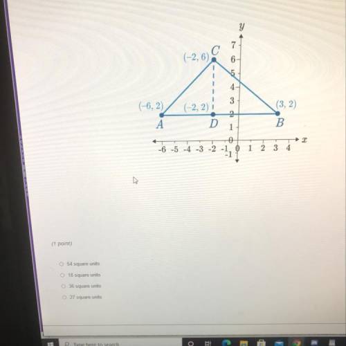 Find the area of the triangle. 
A.54
B.18
C.36
D.27