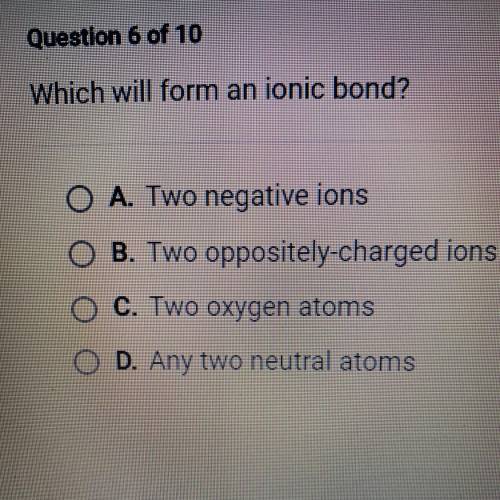 Which will form an ionic bond?