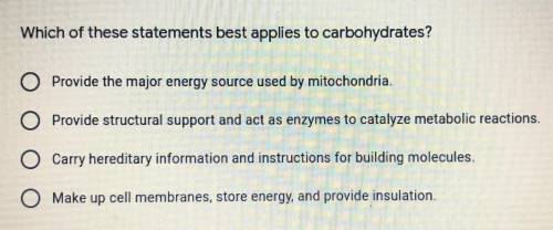 Which of these statement best applies to carbohydrates?
