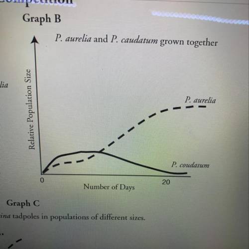PLS HELP!!! What best describes the relationship between

P. caudatum and P. aurelia in Graph B?
P