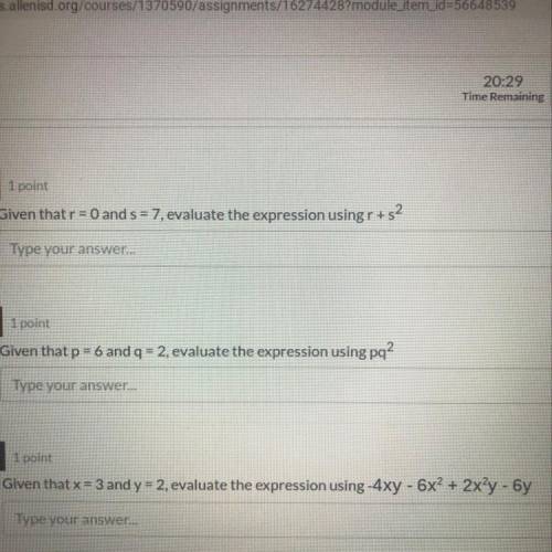 Can someone help me find the answer to these 3 problems if so thank you .